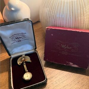 Wyler Vintage (WWII) Pendant Broach Watch with Original Case and Box